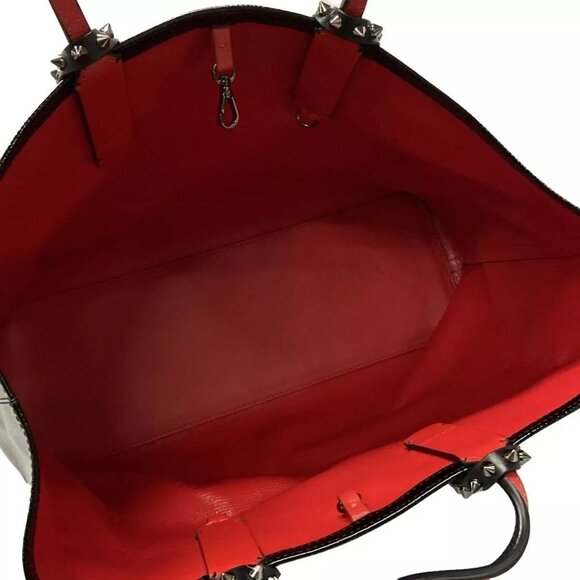 Auth CHRISTIAN LOUBOUTIN Cabata Small - Black Red Patent Leather Leather - Picture 9 of 15